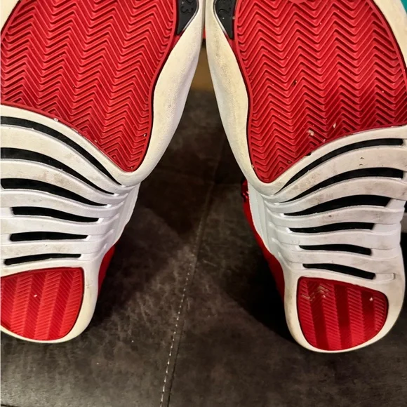 Jordan Men's Red and White Sneakers - Picture 4 of 4